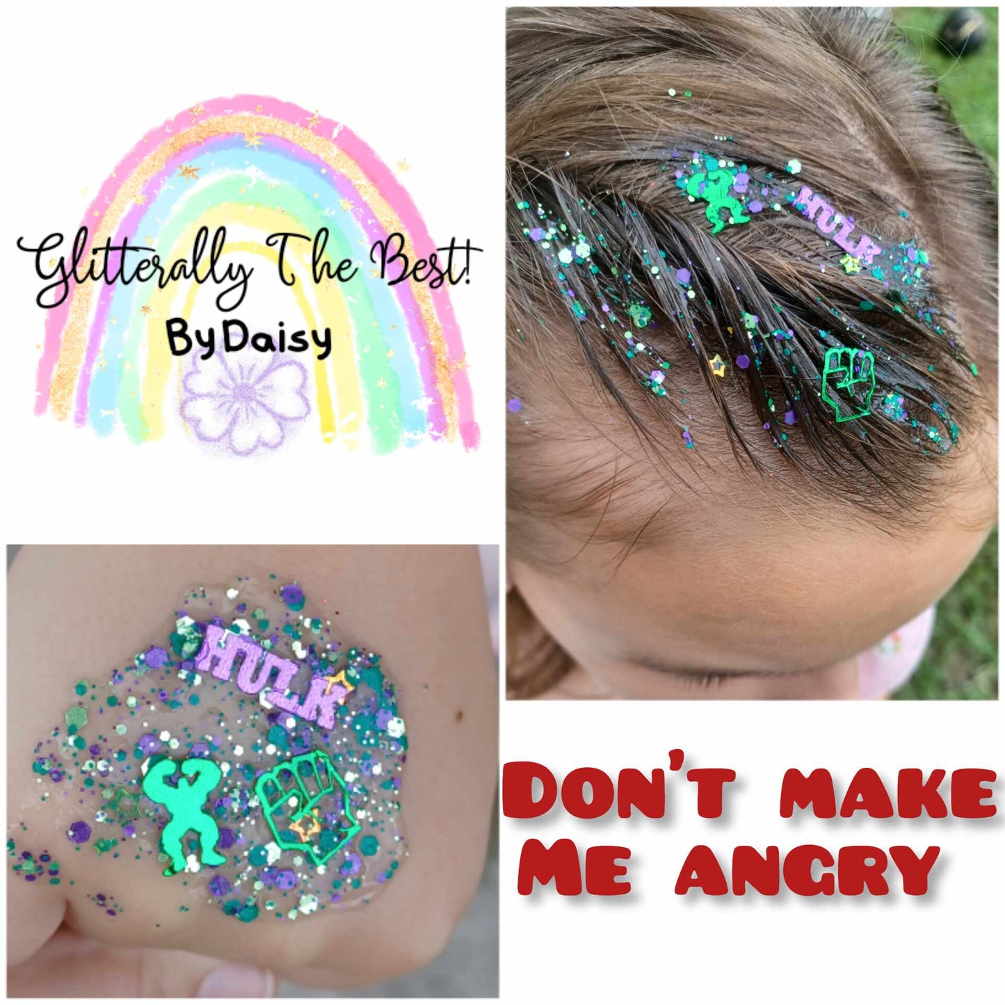 Don't Make Me Angry Glitter Hair Gel