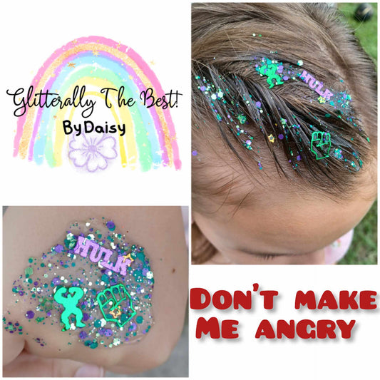 Don't Make Me Angry Glitter Hair Gel