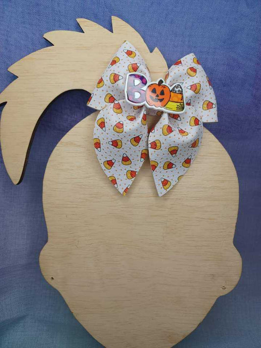 Candy Corn Boo Halloween Emlee Bow