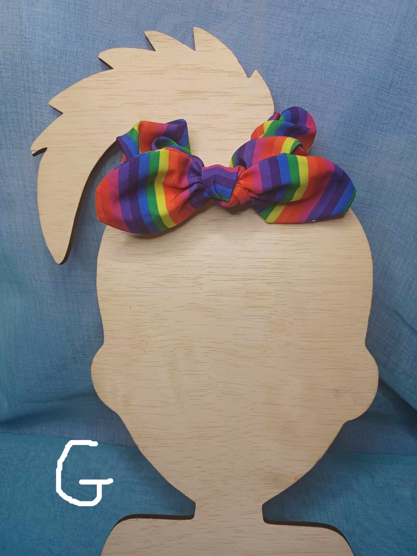 Rainbow Stripes Boho Rainbow Bunny Ear Scrunchie A,B,C,D,E,F,G