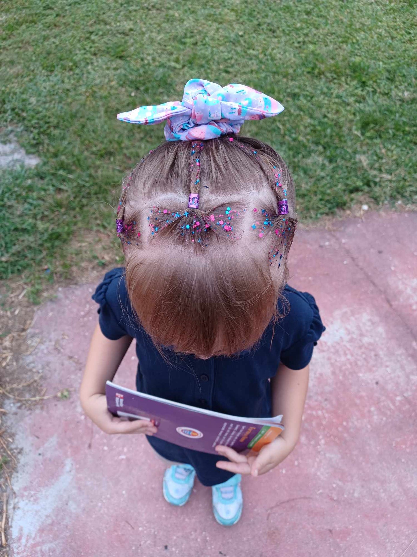 Rainbow Stripes Boho Rainbow Bunny Ear Scrunchie A,B,C,D,E,F,G