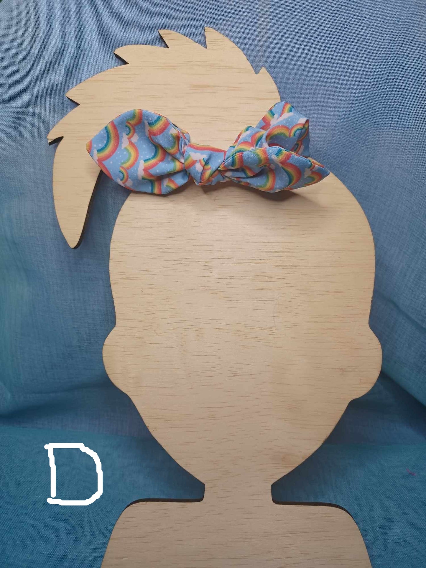 Rainbow Stripes Boho Rainbow Bunny Ear Scrunchie A,B,C,D,E,F,G