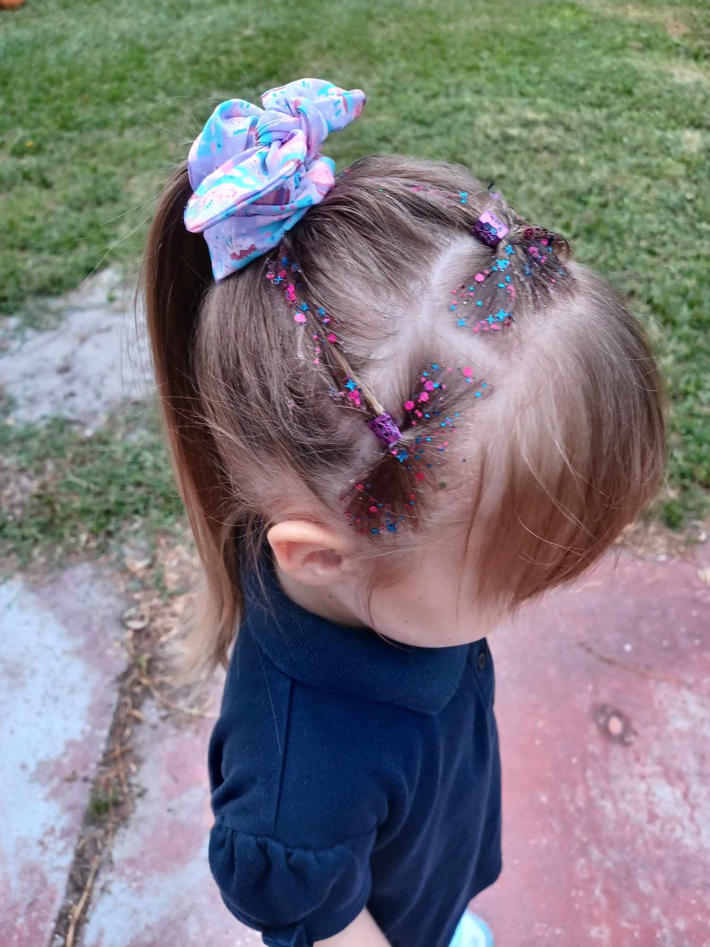 Rainbow Stripes Boho Rainbow Bunny Ear Scrunchie A,B,C,D,E,F,G