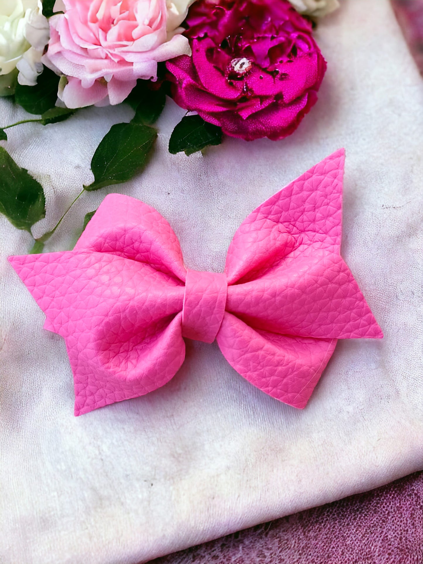 Teal, Pink, Floral Faux Pinwheel
