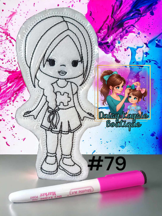 Autistic Support Puzzle Girl Autism Support Dry Erase Coloring Doll Activity