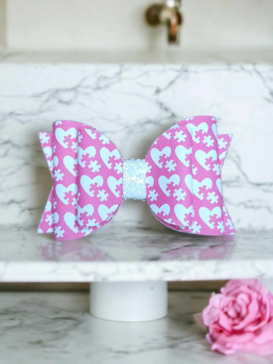 Autism Support Pink heart puzzle piece Kaysie
