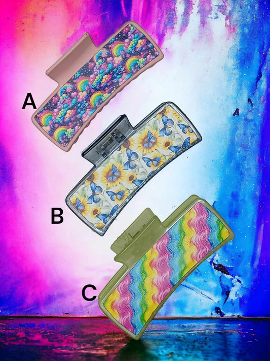 Butterfly Rainbow Claw Clip