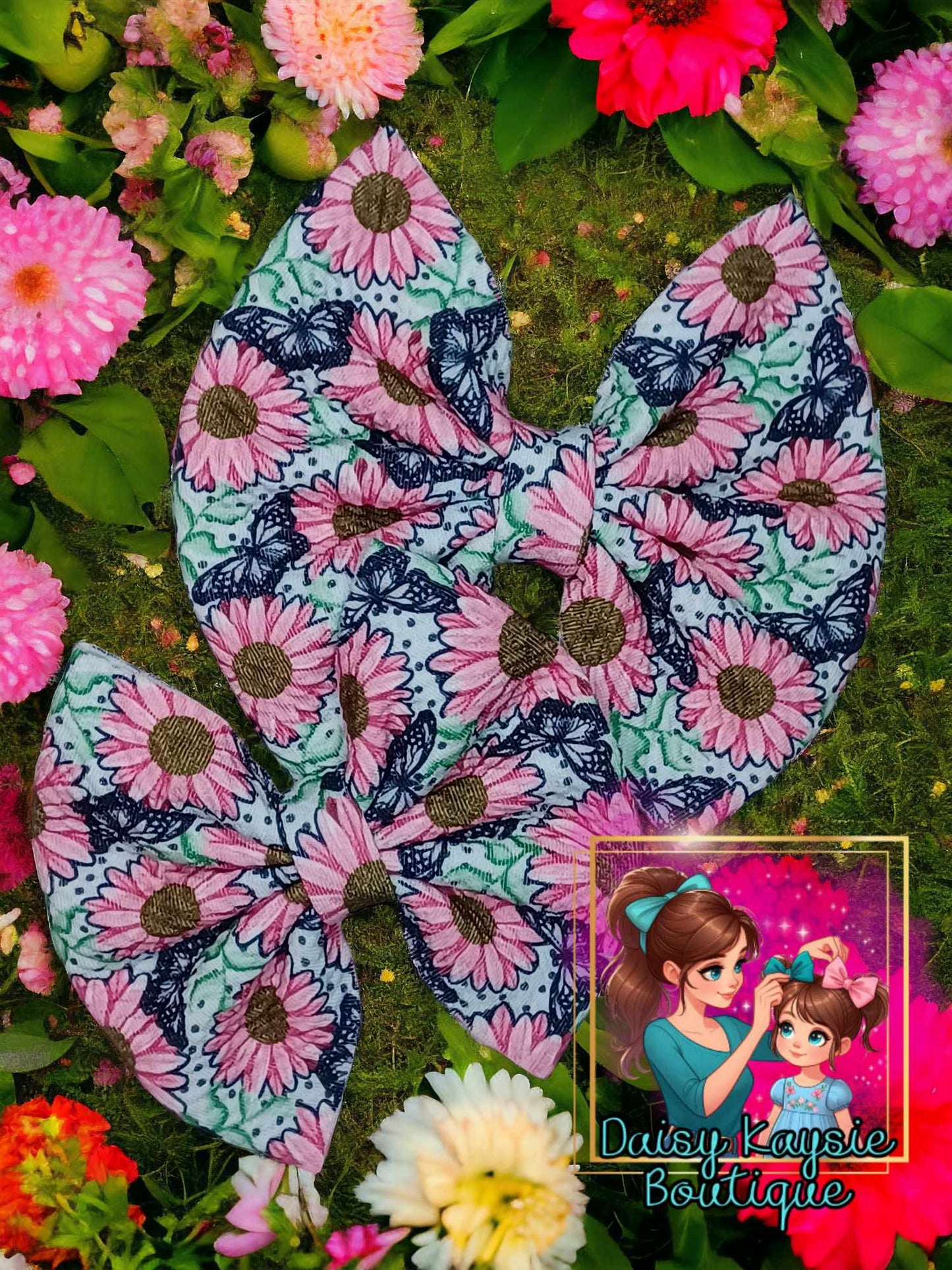 Spring Butterfly Flowers Kenzie Bow