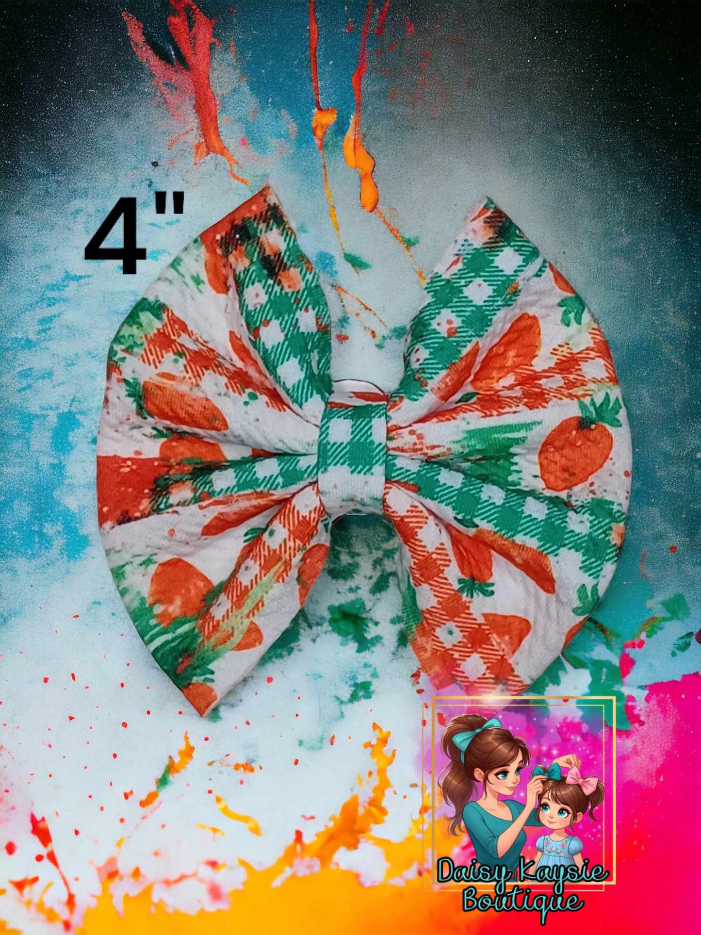 Strawberry Brush Stroke Kenzie Bow