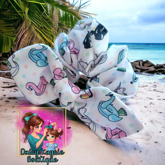 Pool Floaty Animals Bunny Ear Scrunchie