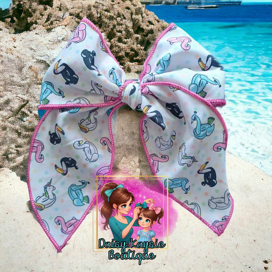 Animal Floats Swimming Summer Saylor Hair Bow