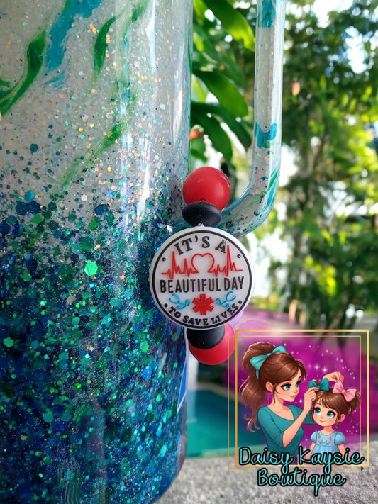 Nurse Doctor TV Show  Handle Hugger Beaded  Charm Cup Accessories