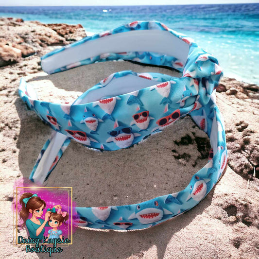 Shark Summer Bow Headband