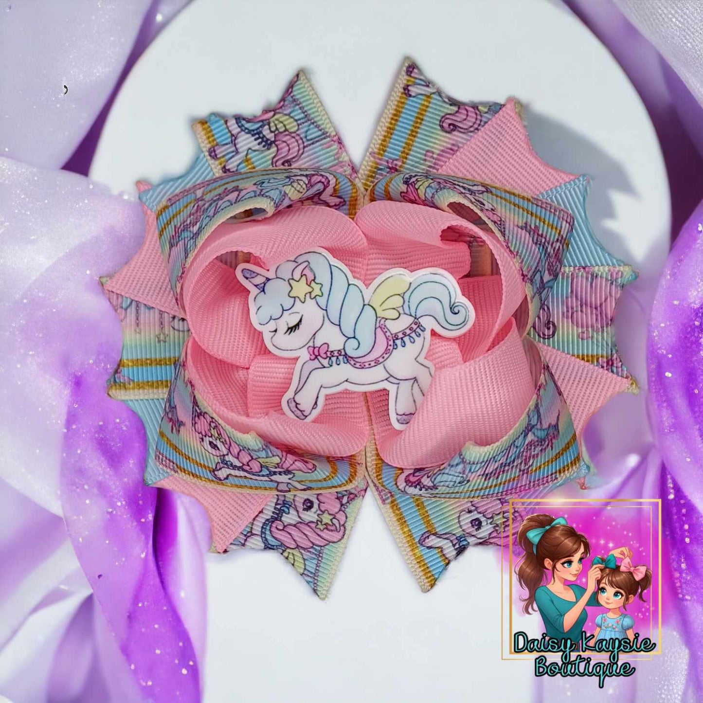 Fair Unicorn Stacked Layered Bow