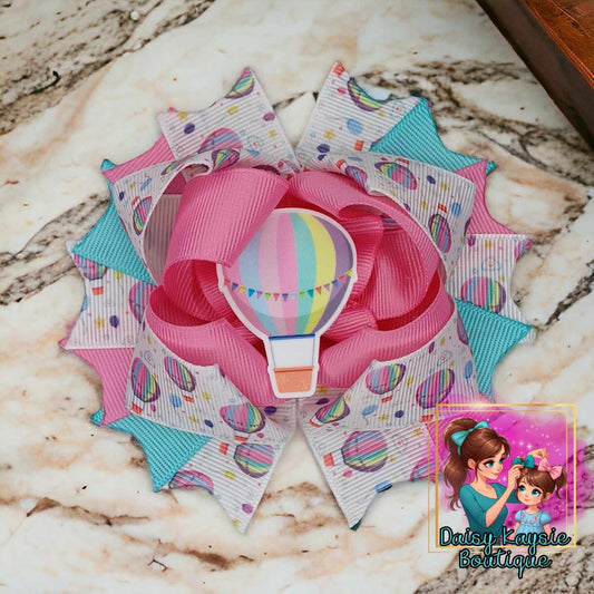 Hot Air Balloon Stacked Layered Bow