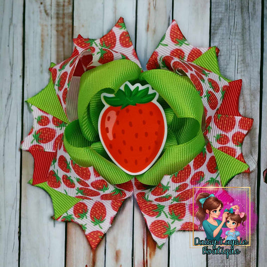 Fresh Strawberry Fruit Stacked Layered Bow