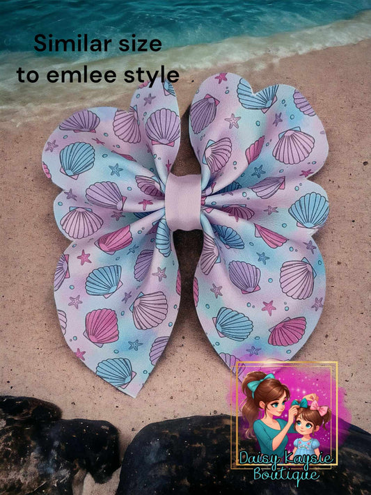 Mini Rounded Emlee Sea Shells faux leather bow