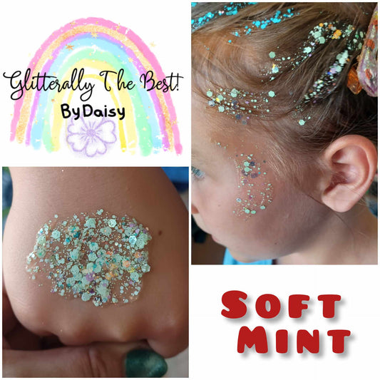 Soft Mint Glitter Hair Gel
