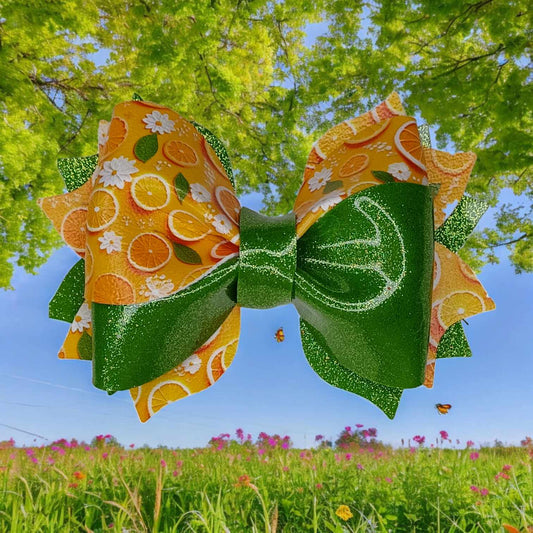 Oranges Floral Sparkle Twisted Daisy