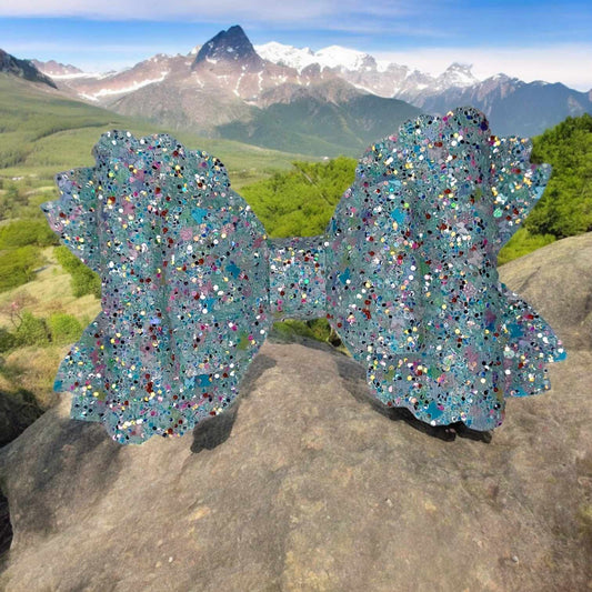 Green/Teal Butterfly Silver Glitter Kaysie