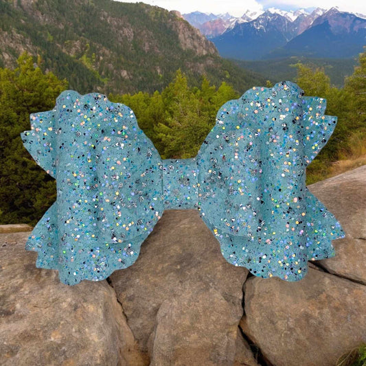 Bright Teal Silver Glitter Kaysie