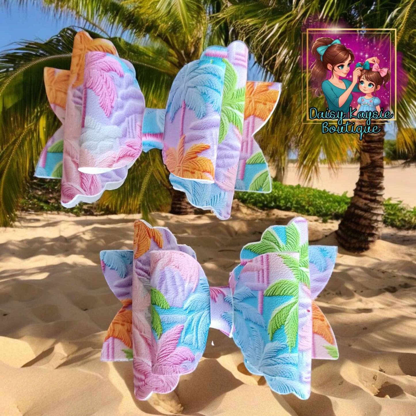 Palm Trees Pastel Neon Kaysie Piggy Set