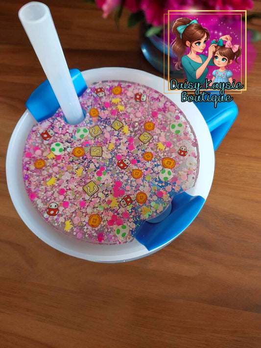 Video Game Princess Travel Cup Decorative Plate Lid Topper