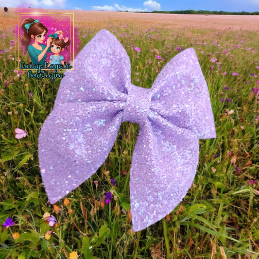 Purple Glitter Neon Emlee Bow