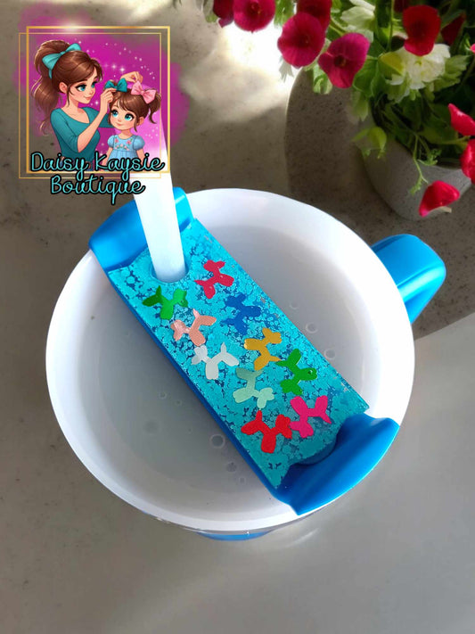 Balloon Dog Rectangle Travel Cup Decorative Plate Lid Topper