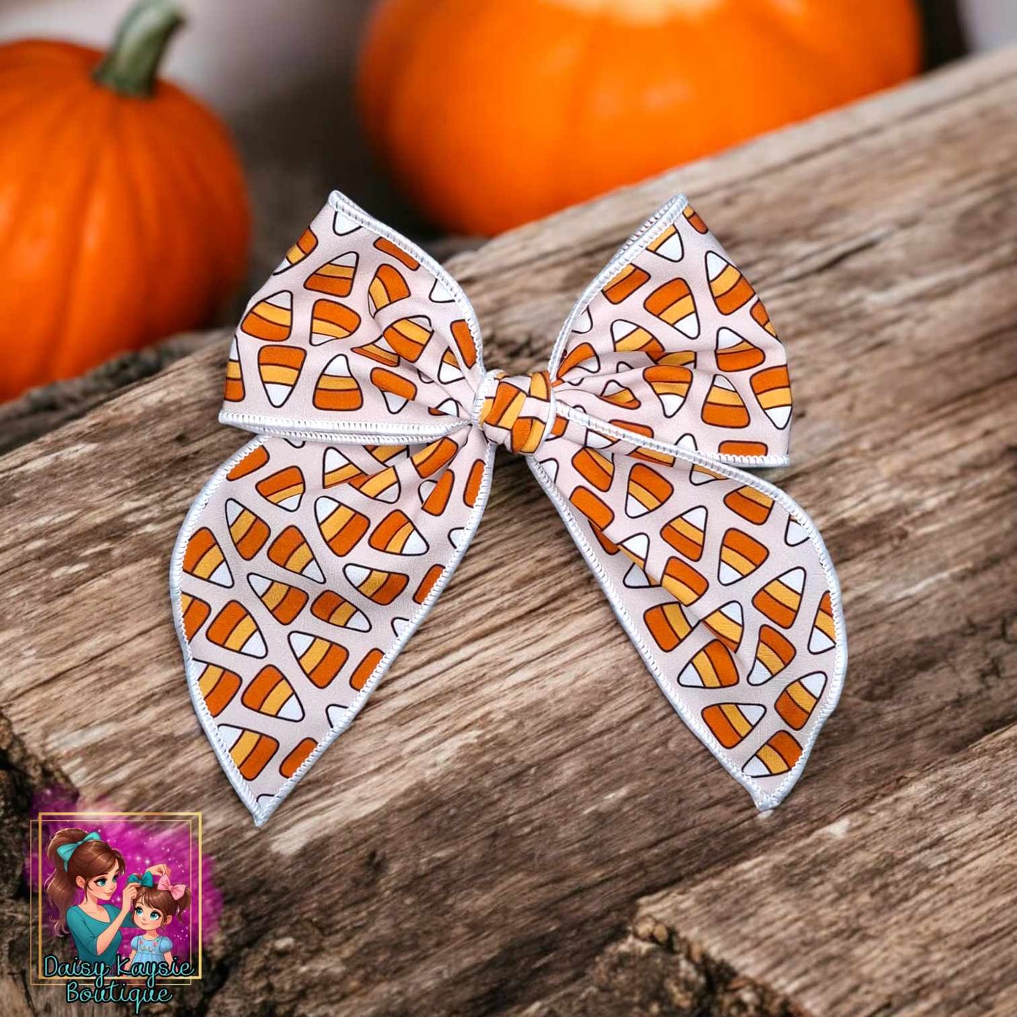 Candy Corn Halloween Saylor Hair Bow