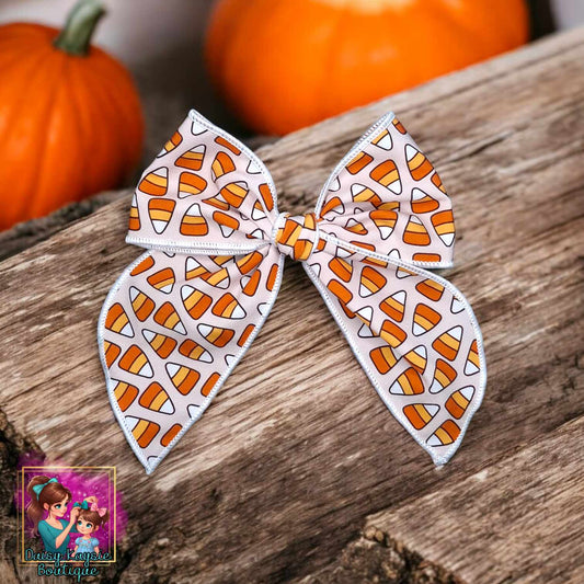 Candy Corn Halloween Saylor Hair Bow