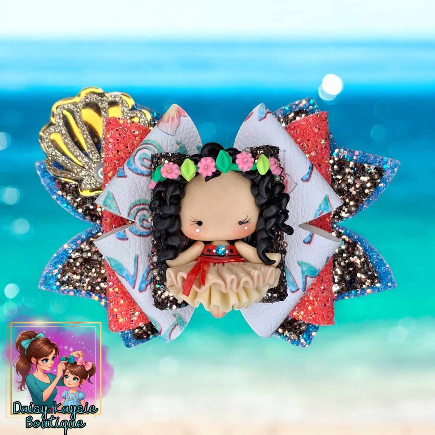 OTT Clay Island Girl Ocean Character Bow