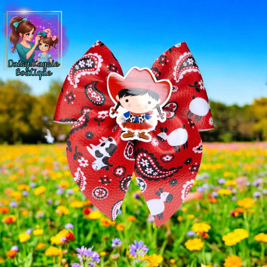 Cowgirl Red Bandanna Emlee Bow