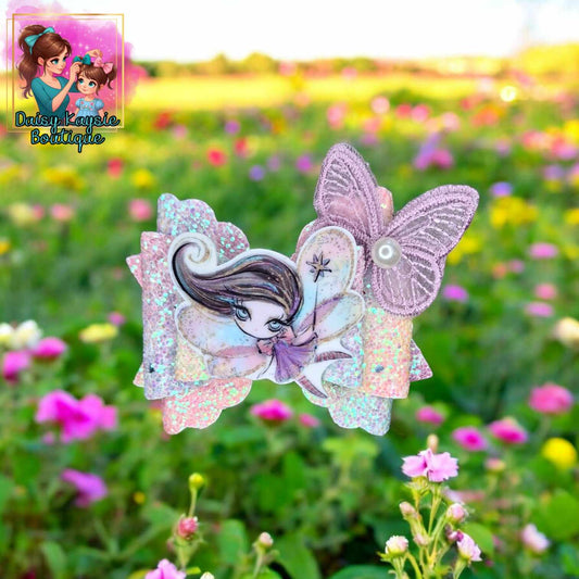 Fairy Butterfly Purple Glitter Triple Kaysie