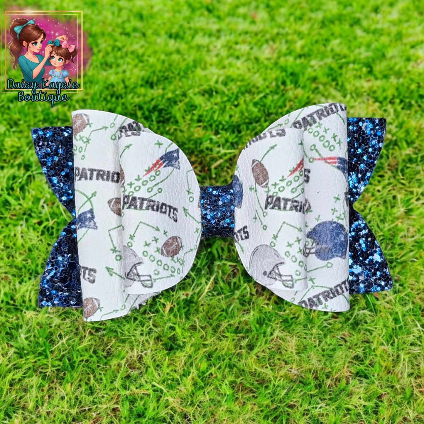 Massachusetts Football Team Blue Glitter Kaysie
