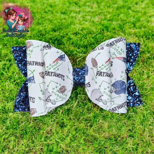 Massachusetts Football Team Blue Glitter Kaysie