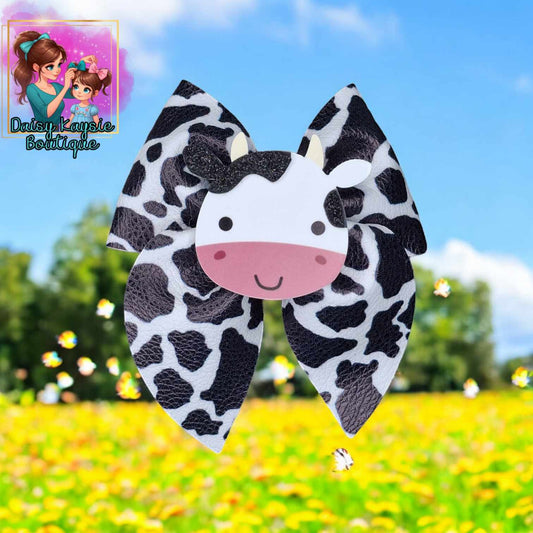 Cow Print Emlee Bow