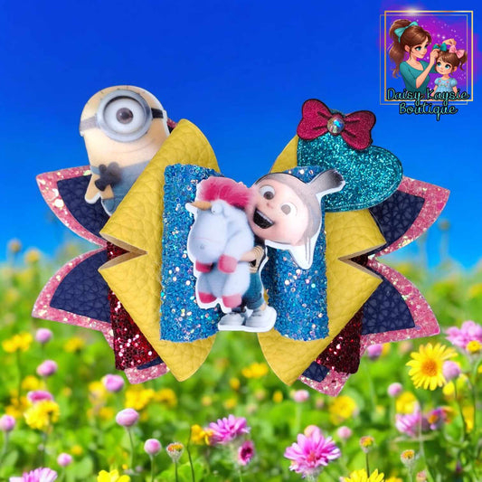 OTT Yellow People and Little Girl Character Bow