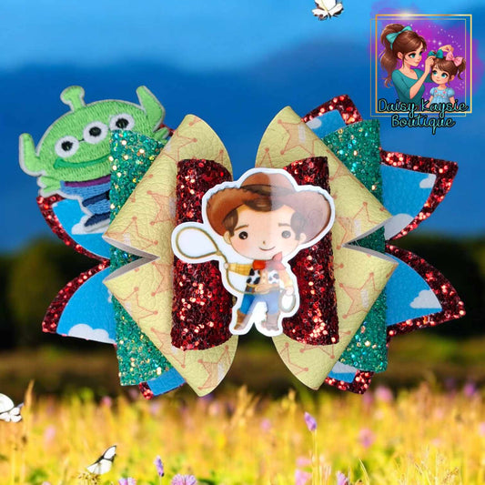 OTT Cowboy and Alien Characters Bow