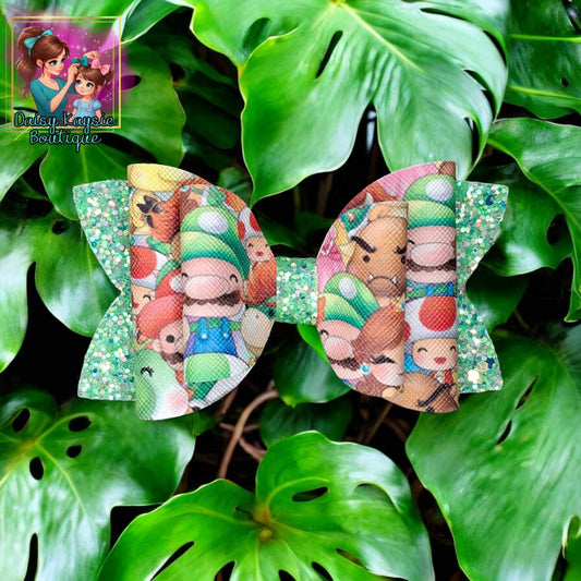 Video Game Green Man Mushroom Green Glitter Kaysie