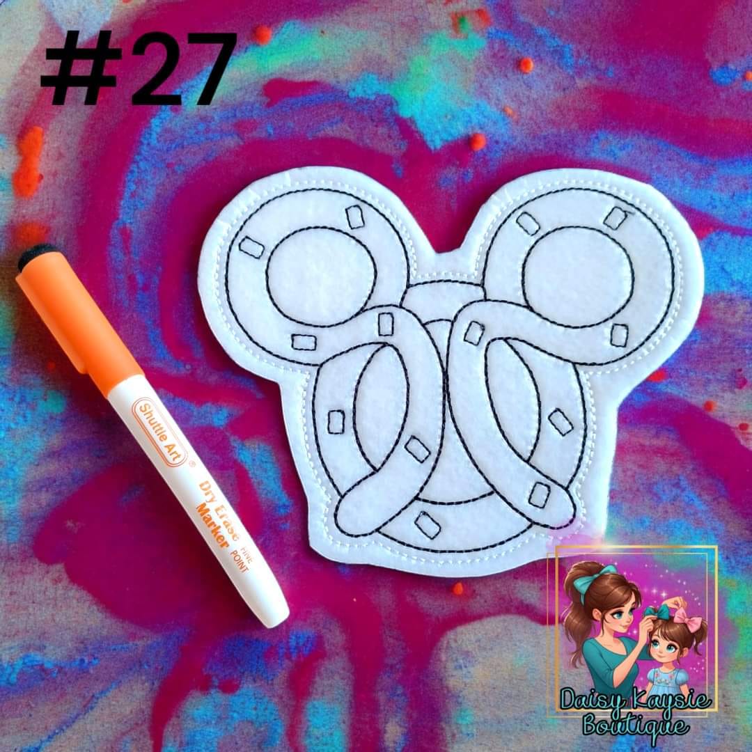 Mouse Pretzel Dry Erase Coloring Activity