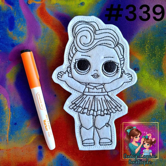 Girl Doll in a Skirt Dry Erase Coloring Activity