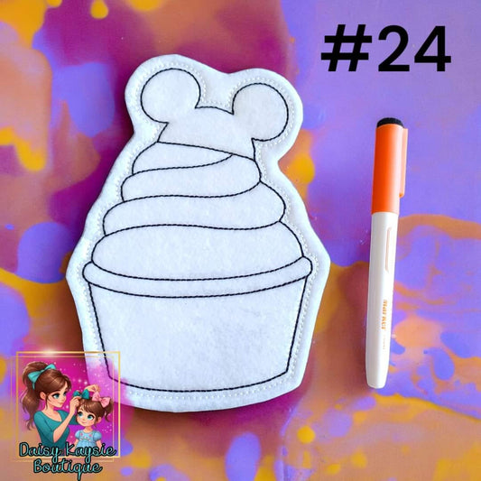 Mouse Cupcake Dry Erase Coloring Activity