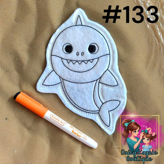 Boy Shark Dry Erase Coloring Activity
