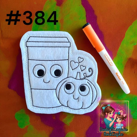 Coffee and Pumpkin Dry Erase Coloring Activity