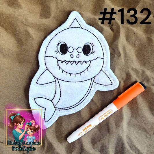 Grandma Shark Dry Erase Coloring Activity
