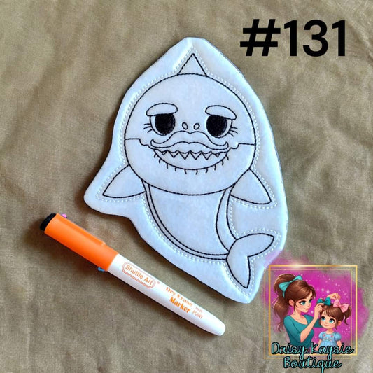 Grandpa Shark Dry Erase Coloring Activity