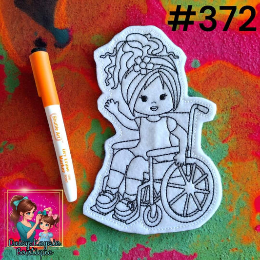 Girl in a Wheelchair Dry Erase Coloring Activity
