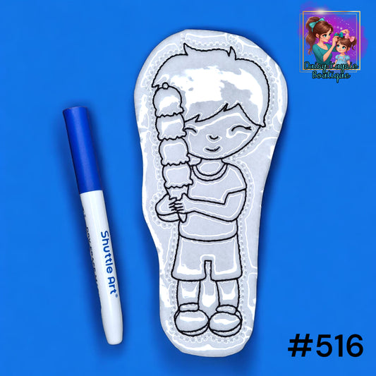 Boy with a Big Ice Cream Cone Dry Erase Coloring Activity
