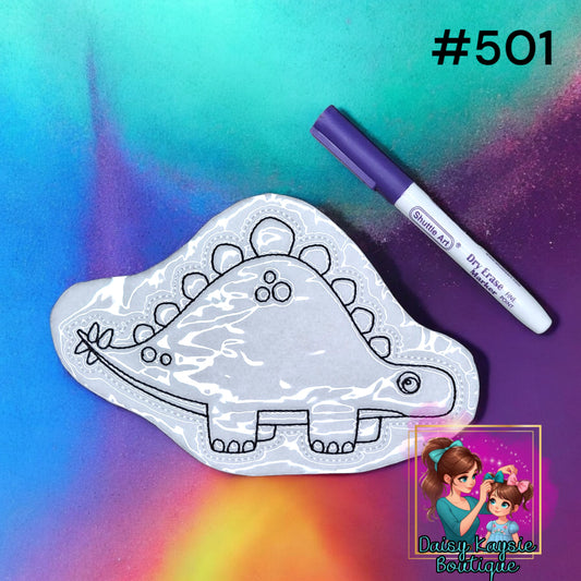 Dinosaur Stegosaurus Dry Erase Coloring Activity